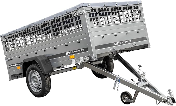 UNITRAILER Garden Trailer 230 KIPP mit Flachplane, Gitteraufsatz und Stützrad
