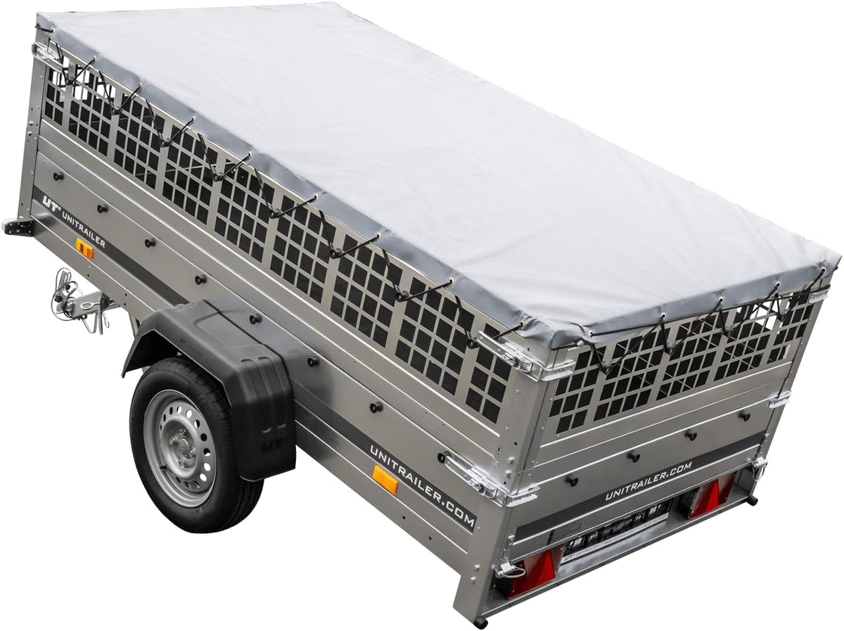 UNITRAILER Garden Trailer 230 KIPP mit Flachplane, Gitteraufsatz und Stützrad