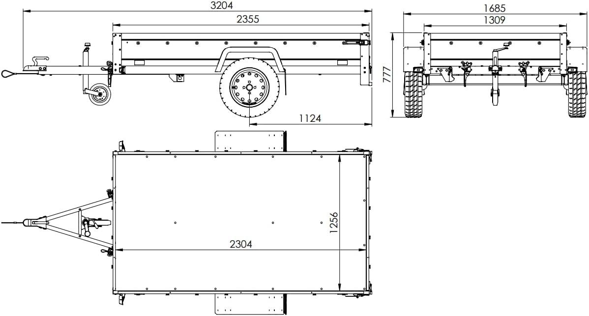 UNITRAILER Garden Trailer 230 KIPP mit Hochplane und Stützrad